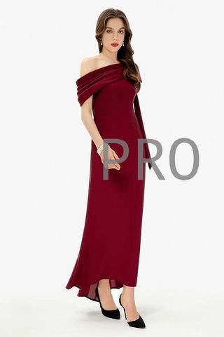 Vestido de cóctel largo con un solo hombro Talla L