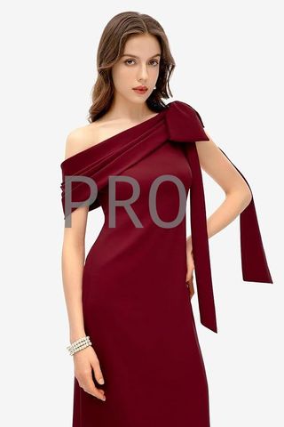 Vestido de cóctel largo con un solo hombro Talla L