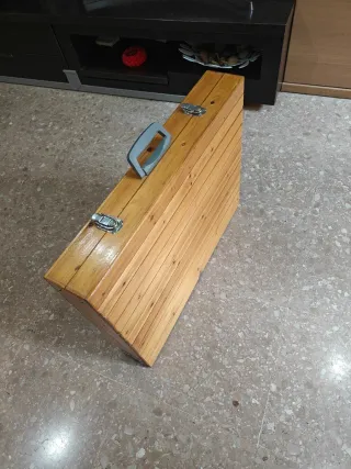 Mesa plegable camping madera