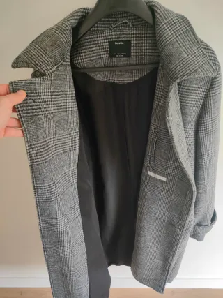 Abrigo de hombre cuadros gris