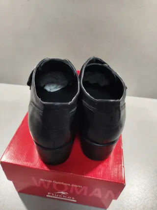 Zapatos Fluchos Piel Mujer Negros