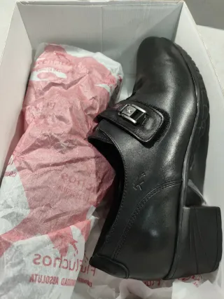 Zapatos Fluchos Piel Mujer Negros