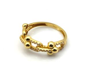 anillo oro 18k con piedra con circonita