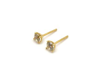 pendientes oro 18k con piedra con circonita