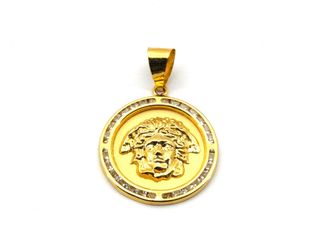 colgante oro 18k con piedra con circonita