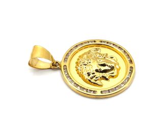colgante oro 18k con piedra con circonita