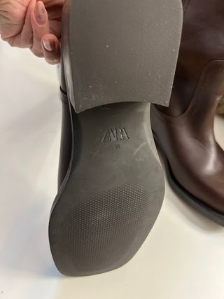 Botas de piel Zara Talla 38 Marrón