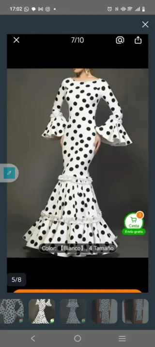 Vestido lunares blanco y negro. Sin usar