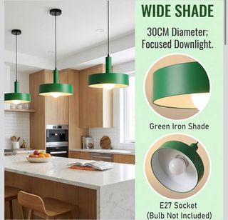 LÁMPARA COLGANTE 30CM VERDE