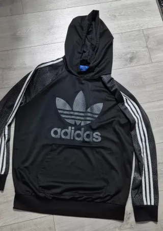 Sudadera Adidas Negra Logo Grande