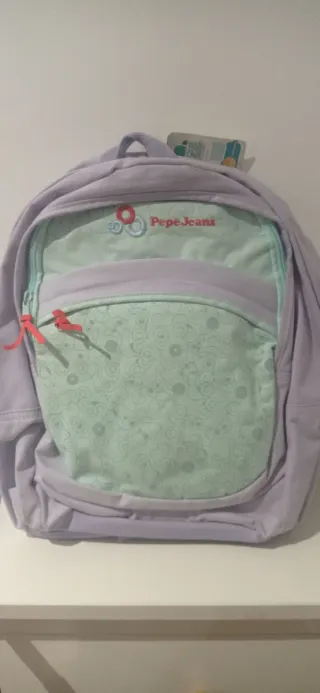 Mochila Pepe Jeans Morada y Verde