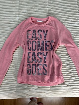 Jersey fino rosa Lefties talla M con mensaje