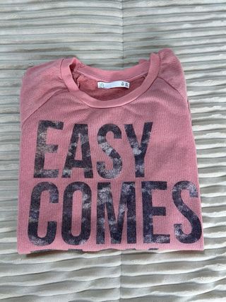 Jersey fino rosa Lefties talla M con mensaje