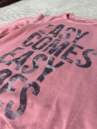 Jersey fino rosa Lefties talla M con mensaje