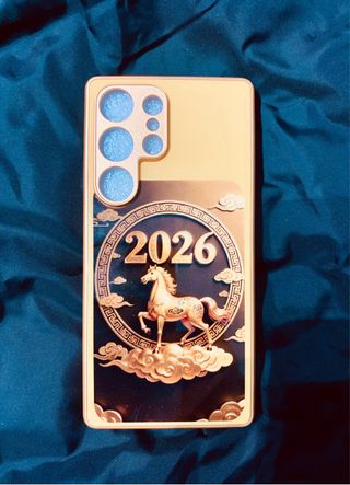 Funda Samsung S25 Ultra Dorada Diseño Caballo