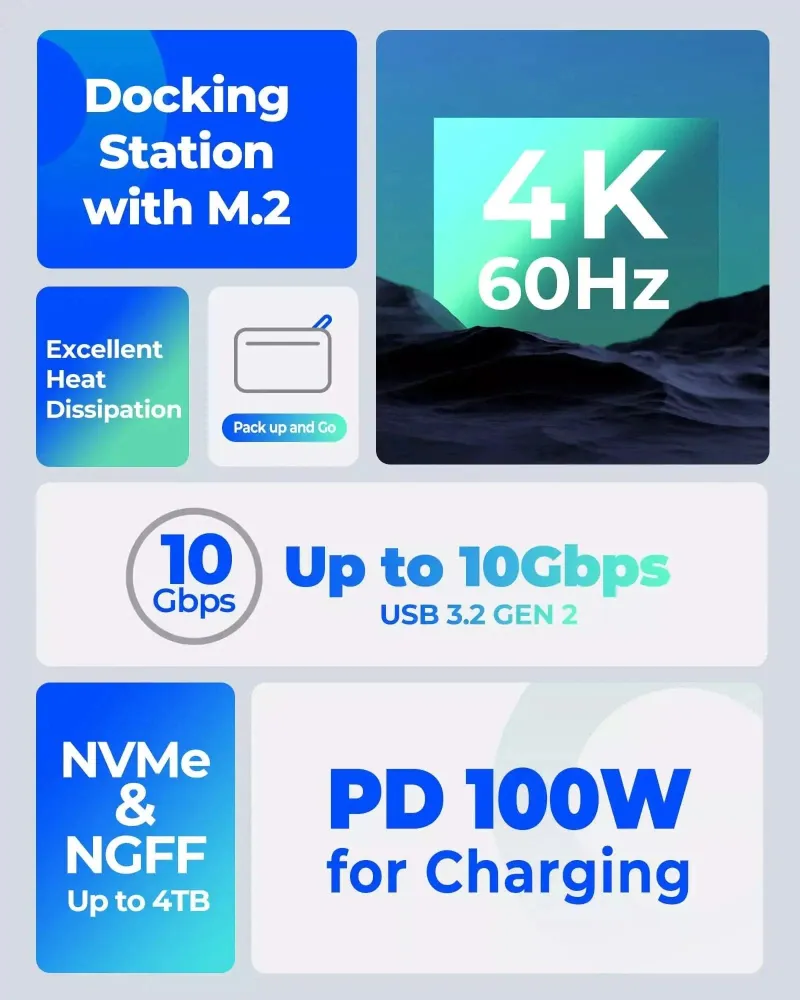 ORICO 10-in-1 USB-C Docking Station, 10Gbps USB 3. afbeelding 12