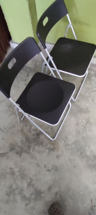 2 Sedie Pieghevoli da Spiaggia/Campeggio Nere