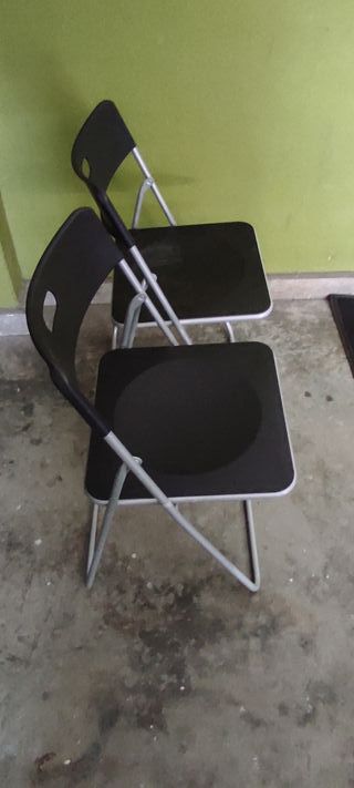 2 Sedie Pieghevoli da Spiaggia/Campeggio Nere