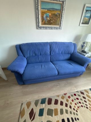 Sofá azul 3 plazas en tela