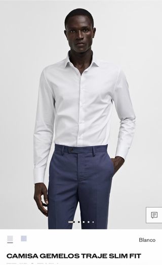 Camisa traje Mango Slim Fit Blanca