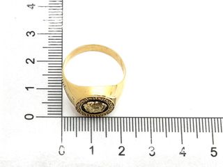 Sello Oro 18K tipo Versace - Ónix y Circonita