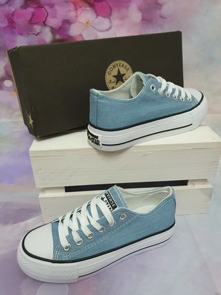 Zapatillas Converse plataforma denim azul