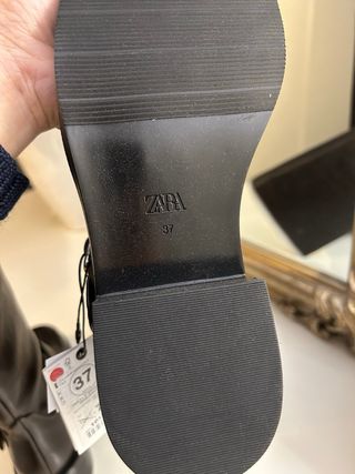 Botas Zara piel hebilla marrón talla 37