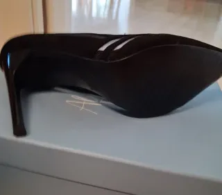 Zapatos de tacón Zara Talla 39 Negro Malla 10 cms