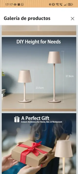 Lámpara LED de mesa recargable