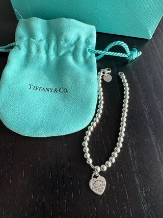 Pulsera Tiffany & Co. Corazón Azul Plata