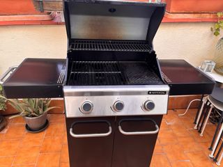 Barbacoa de Gas Negra y Plateada