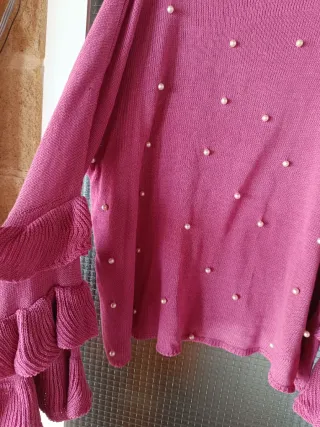 Jersey SHEIN buganvilla perlas volantes 3XL