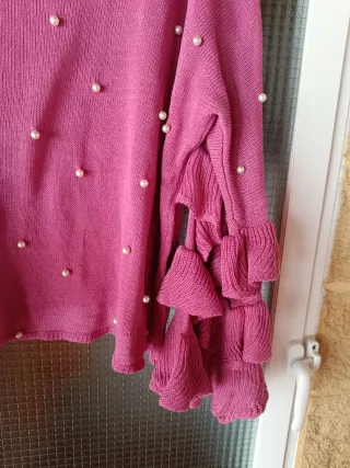 Jersey SHEIN buganvilla perlas volantes 3XL