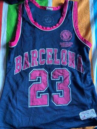 Camiseta Barcelona Designs 23 Azul/Rosa