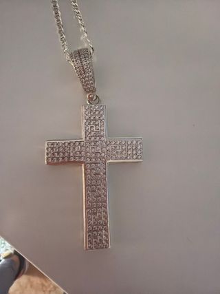Cadena Plata y Cruz Versace Brillante de plata