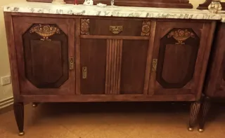 Aparador Antiguo Madera y Mármol
