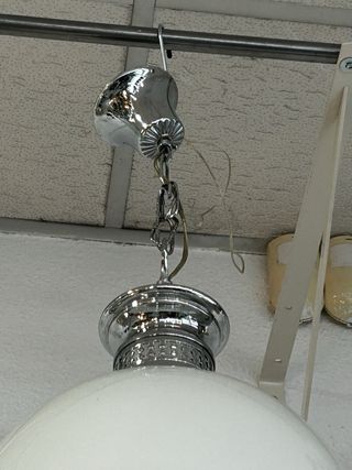 Lámpara colgante Mid-Century Plata y Cristal