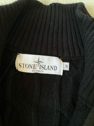 Jersey Stone Island Punto Negro Media Cremallera