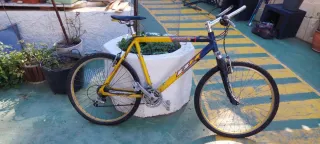 Bicicleta de montaña plateada