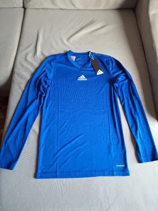 Camiseta Adidas Manga Larga Azul Talla 15-16