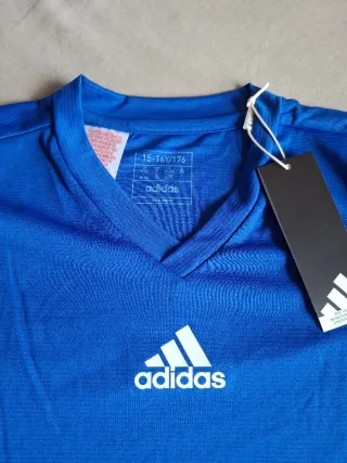 Camiseta Adidas Manga Larga Azul Talla 15-16