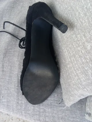 Sandalias mujer tacón alto negras talla 37