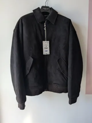 Giubbotto effetto camoscio Zara tg. L nero