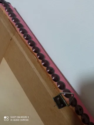 Cuadro Seda Pintada Marco Cuero