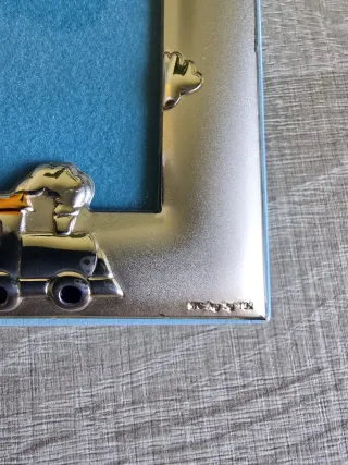 Marco de fotos infantil tren plata