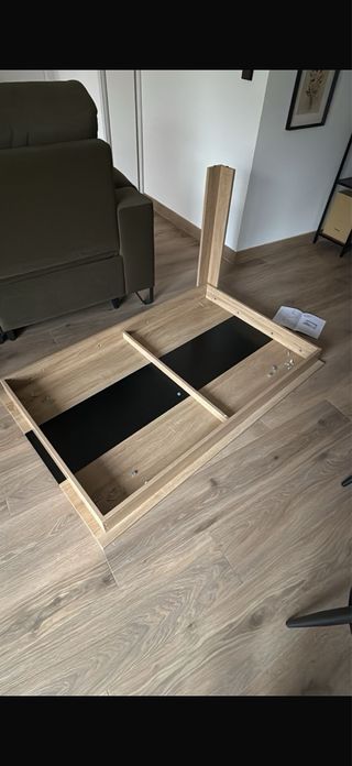 Mesa comedor madera y cristal