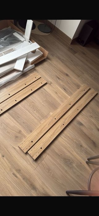 Mesa comedor madera y cristal