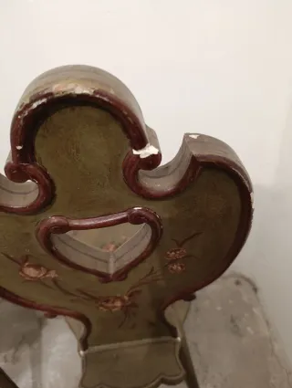 Pareja Sillas Antiguas Madera Decoradas