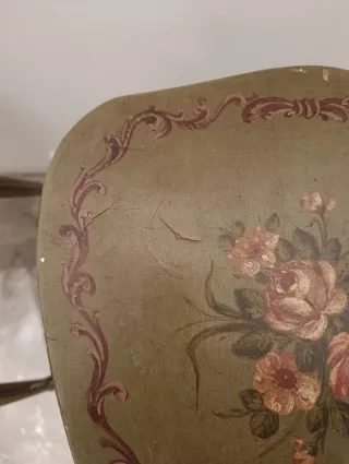 Pareja Sillas Antiguas Madera Decoradas