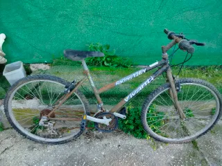 Bicicleta Azul con Portaequipajes son  bicicletas